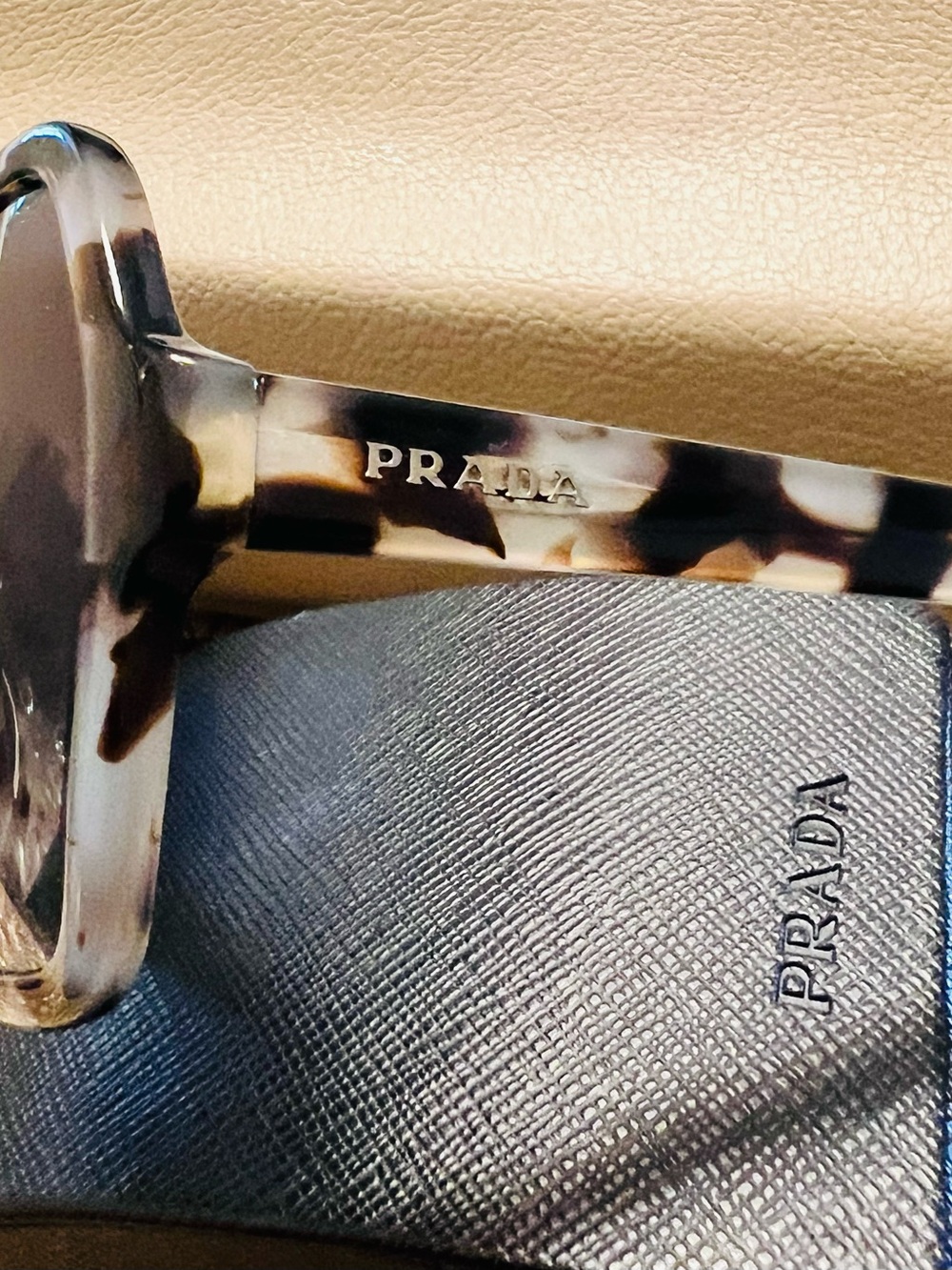 Prada Gray Tortoise Oversized Octogon Sunglasses. Like New - Picture 3 of 11
